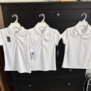 Izod Girls White Short-Sleeve Polo Set of 3